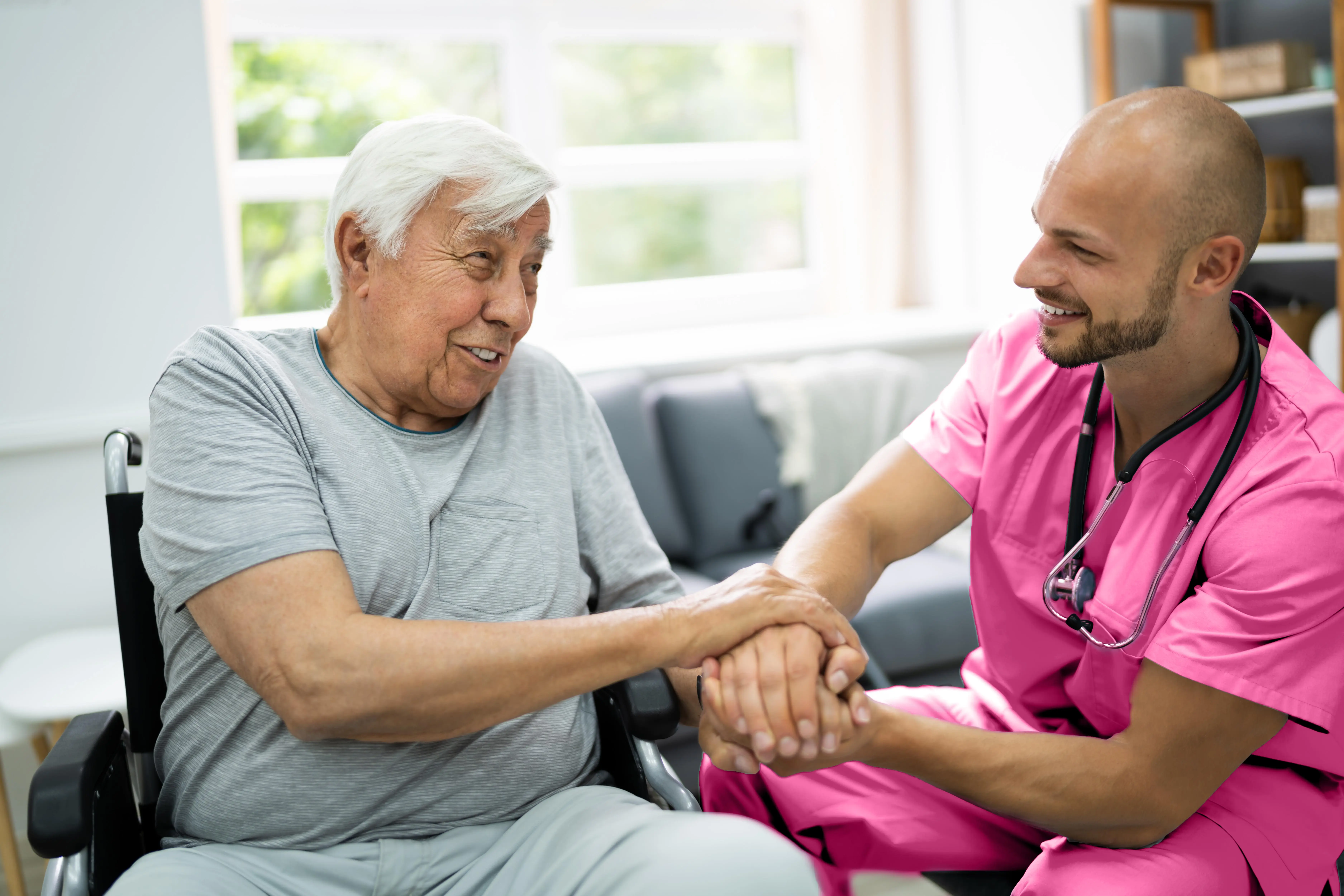 nurse smiling with patient