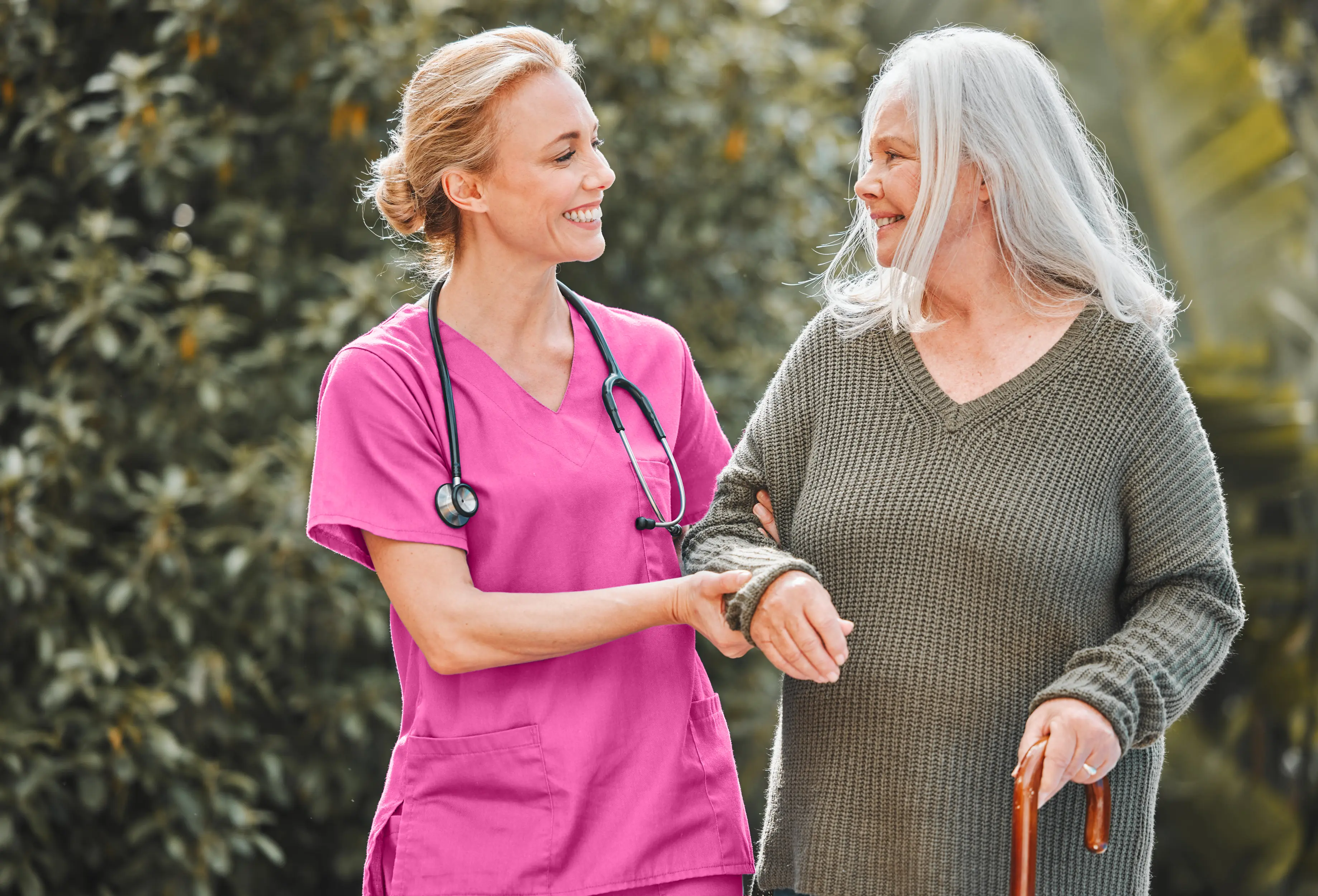nurse helping patient