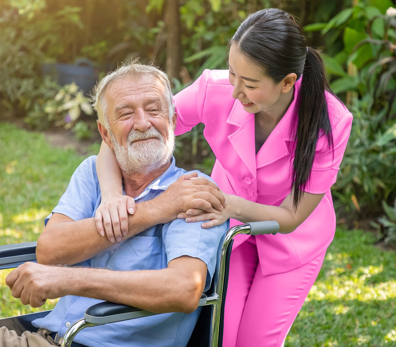 nurse helping patient